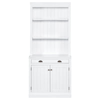 83.4"Tall Bookshelf with LED Lighting, Modern Bookcase with 2 Doors and 1 Drawer,Storage Bookcase with Open Shelves for Living Room,Bedroom,Home Office,White