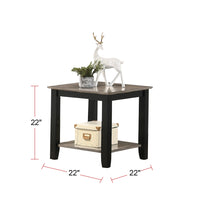 End Table With Open Shelf In Dark Brown And Grey