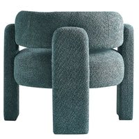 34.65" Wide Boucle Upholstery Accent Chair Green