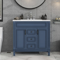 36'' Bathroom Vanity with Top Sink, Modern Bathroom Storage Cabinet with 2 Soft Closing Doors and 2 Drawers, Single Sink Bathroom Vanity