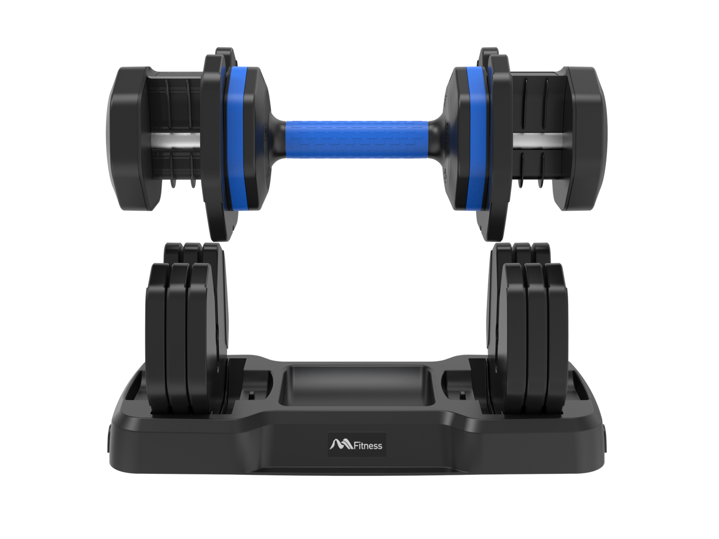 Adjustable Dumbbell - 55lb x2 Dumbbell Set of 2 with Anti-Slip Handle, Fast Adjust Weight by Turning Handle with Tray, Exercise Fitness Dumbbell Suitable for Full Body Workout