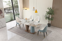 71" Pandora color sintered stone dining table with 6 pcs Chairs