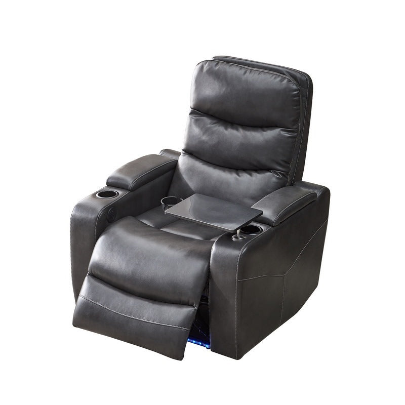 M062 Power recliner with writing board, LED strip, drawers Gray color  4pcs/Set