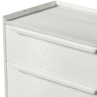 Modern Style Wood Grain 5-Drawer Chest with Solid Wood Legs, White