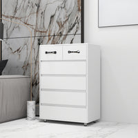 Six drawer side table-white