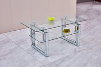 W 39.4" X D 19.7 " X H 17.7" Transparent tempered glass coffee table, coffee table