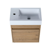 18'' Floating Wall-Mounted Bathroom Vanity with White Resin Sink & Soft-Close Cabinet Door