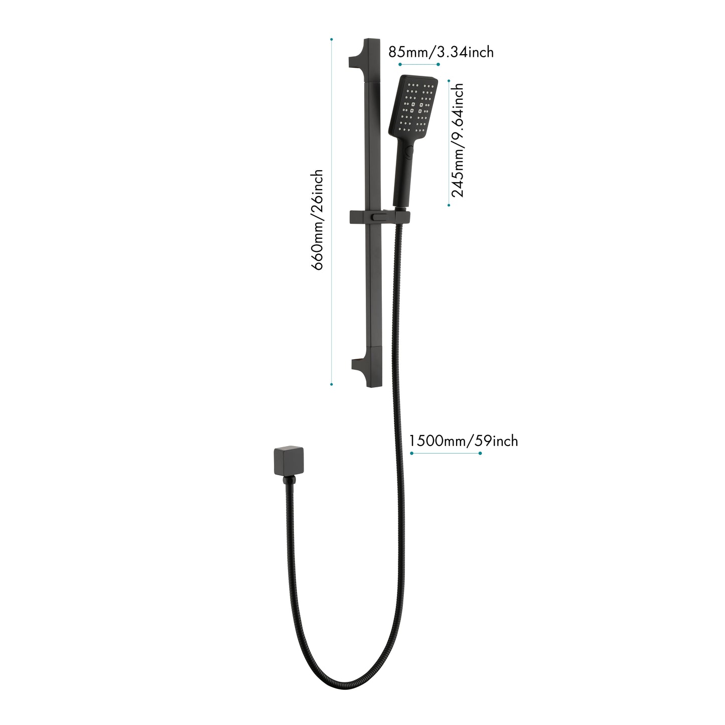 Eco-Performance Handheld Shower with 28-Inch Slide Bar and 59-Inch Hose