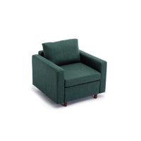 2 Seat Module Sectional Sofa Couch With 1 Ottoman for living room,Seat Cushion and Back Cushion Non-Removable and Non-Washable,Green