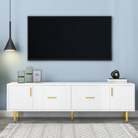 U-Can Modern TV Stand with 5 Champagne Legs - Durable, Stylish and Spacious, TVs Up to 75''