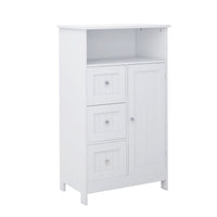 Bathroom standing storage cabinet with 3 drawers and 1 door-White