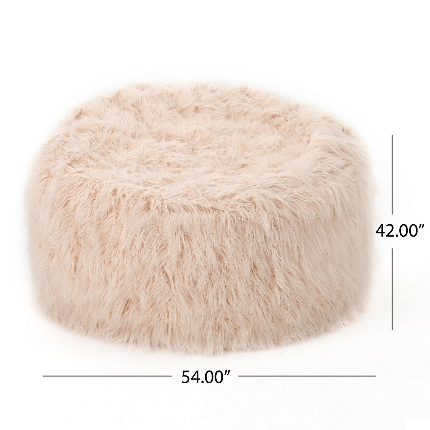 5 Ft  Long Faux Fur Beanbag