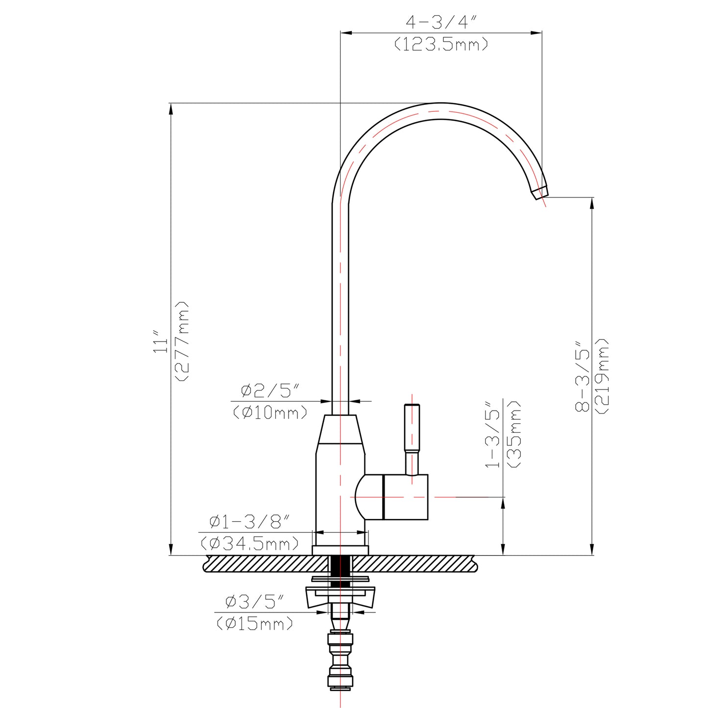 Lead-Free Drinking Water Faucet,Brushed Nickel Finish