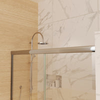 60 in. x 70 in. Traditional Sliding Shower Door in Chrome with Clear Glass