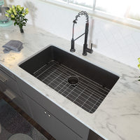 33" Gunmetal Black Kitchen Sink - 33"x 19"x 10" Undermount Singel Bowl Kitchen basin 16 Gauge Stainless Steel with 10 Inch Deep