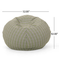 Hobson Modern 5 Foot Checkered Bean Bag, Green