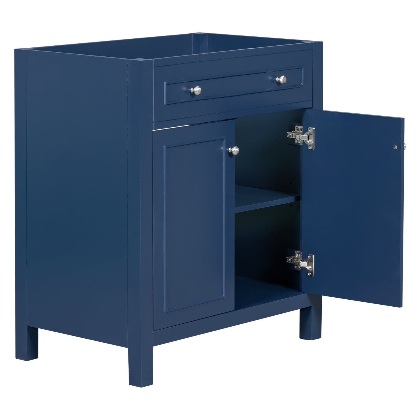 30" Bathroom Vanity without Sink Top, Cabinet Base Only, Bathroom Storage Cabinet with Two Doors and Adjustable Shelf, Blue