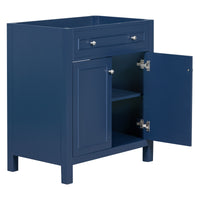 30" Bathroom Vanity without Sink Top, Cabinet Base Only, Bathroom Storage Cabinet with Two Doors and Adjustable Shelf, Blue