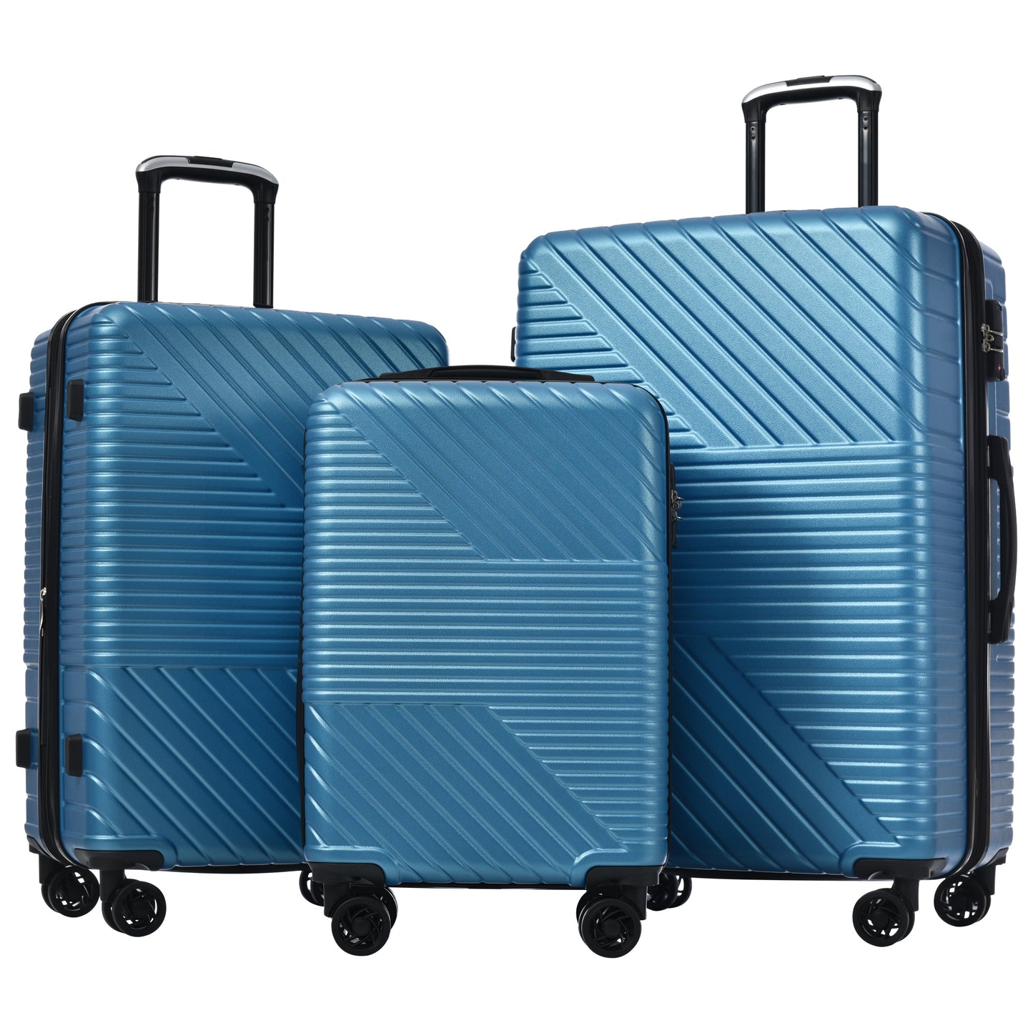 Hardshell Luggage Sets 3 Piece double spinner 8 wheels Suitcase with TSA Lock Lightweight 20''24''28''