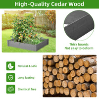 Raised Garden Bed 48x48x10'', Outdoor Wood Planter Box Over Floor, Tool-Free Assembly