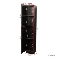 Freestanding  Cabinet with Inadjustable Shelves and two Doors for Kitchen, Dining Room,black