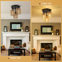 3-Lights Boho Flush Mount Light