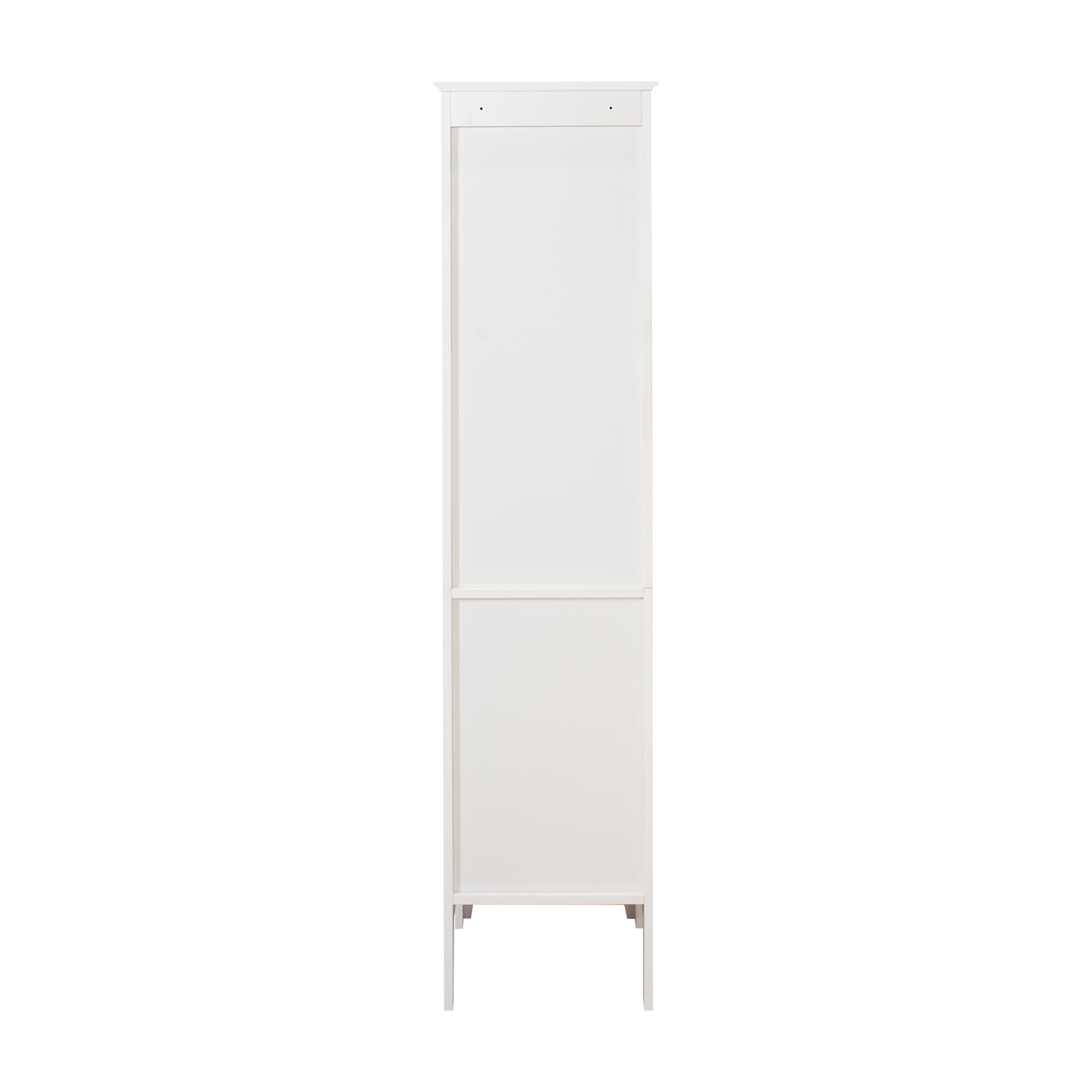 Tall Narrow Tower Freestanding Cabinet with 2 Shutter Doors 5 Tier Shelves for Bathroom, Kitchen ,Living Room ,Storage Cabinet,White