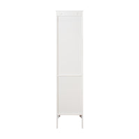 Tall Narrow Tower Freestanding Cabinet with 2 Shutter Doors 5 Tier Shelves for Bathroom, Kitchen ,Living Room ,Storage Cabinet,White