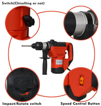 Rotary Hammer 1100W(Red + Black) 1-1/2"  SDS Plus Rotary Hammer Drill 3 Functions