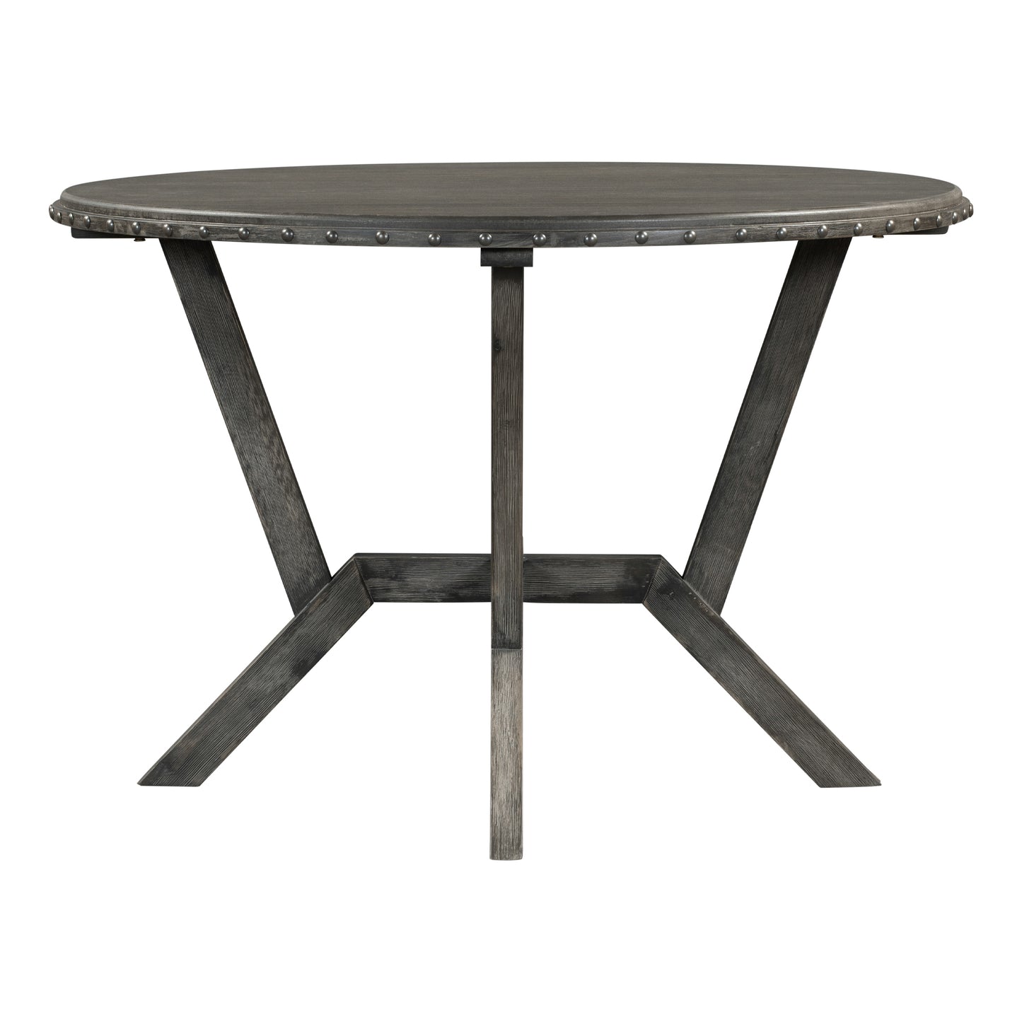 TOPMAX Mid-Century Round Table with Cross Legs for Small Places, Kitchen, Studio, Gray