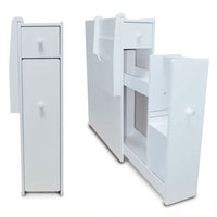 Bathroom Storage Cabinet Side Cabinet Space Saving Cabinet,White