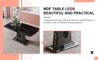 A modern, minimalist, and luxurious table. A black imitation marble tabletop with MDF U-shaped legs. Dining table, computer table. For restaurants and living rooms 63" * 35.4"* 30" F-U