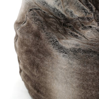 Faraz Modern Glam Faux Fur 3 Foot Bean Bag, Gray Taupe