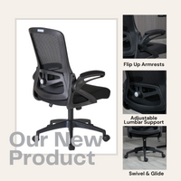 Ergonomic Office Chair Adjustable Height Computer Chair Breathable Mesh Home Office Desk Chairs with Wheels Comfy Executive Rolling Swivel Task Chair with Adjustablelip up Arms & Lumbar Support