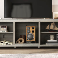 TV Stand Storage Media Console Entertainment Center, without Drawer, Grey Walnut