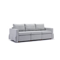 3 Seat Module Sectional Sofa Couch With 1 Ottoman,Seat Cushion and Back Cushion Removable and Washable,Light Grey