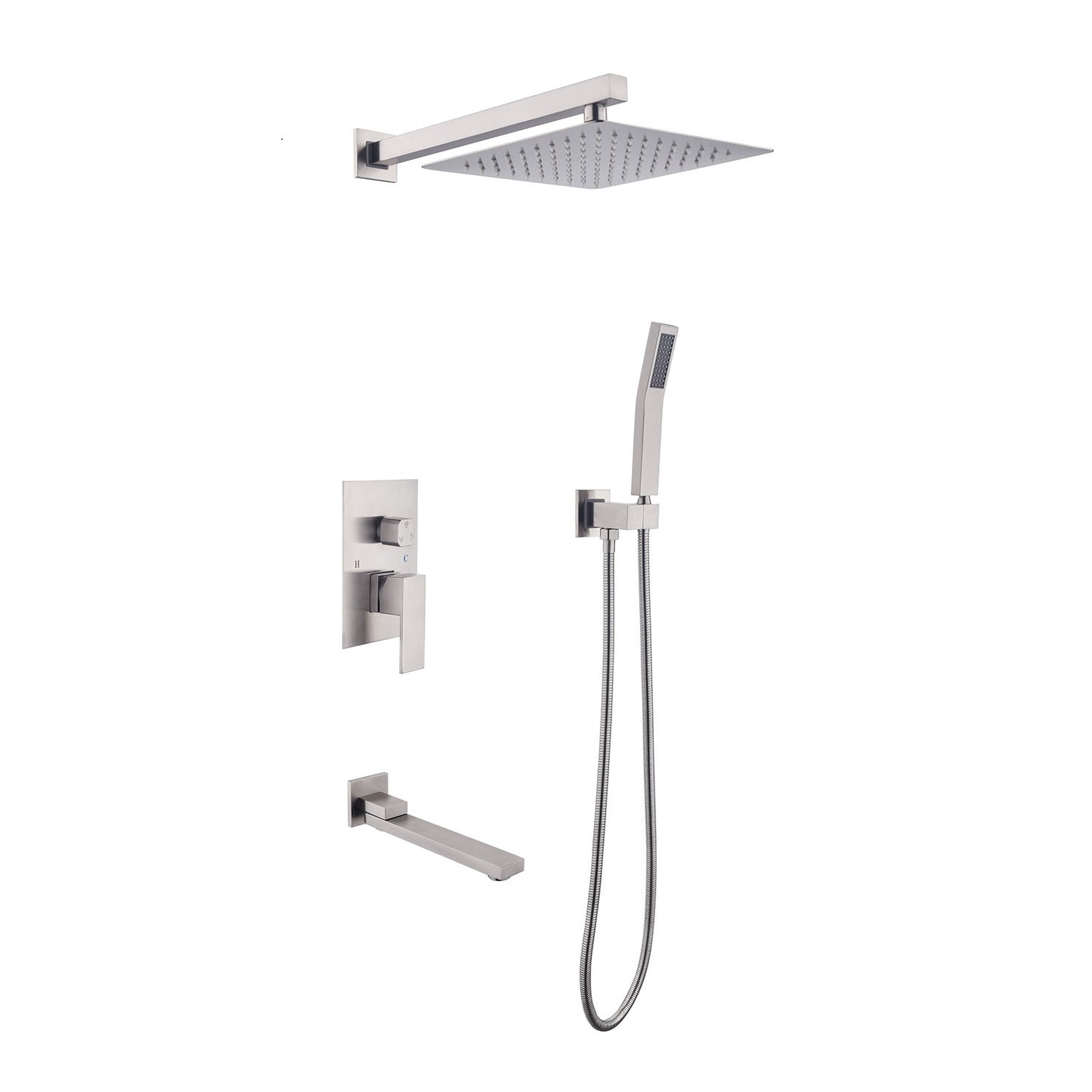 Ceiling Mounted Shower System Combo Set with Handheld and 16"Shower head