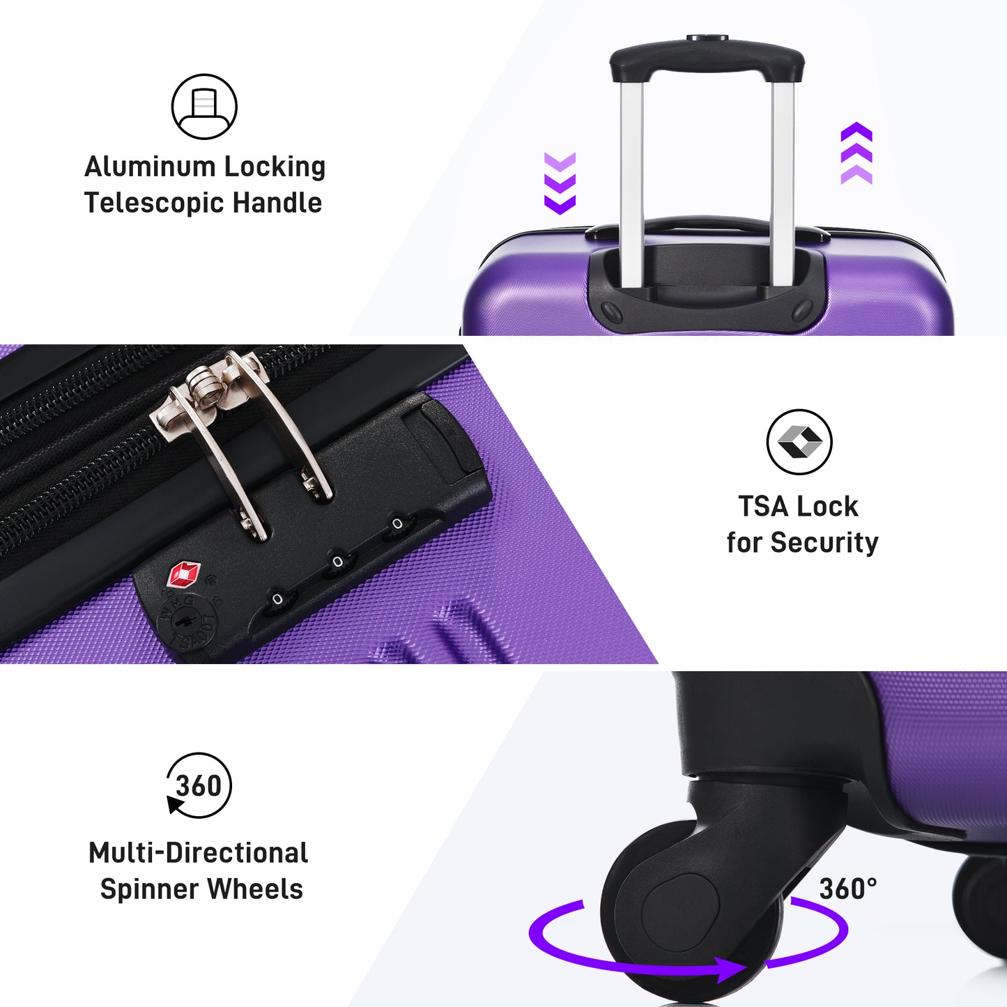 Luggage Sets of 2 Piece Carry on Suitcase Airline Approved,Hard Case Expandable Spinner Wheels