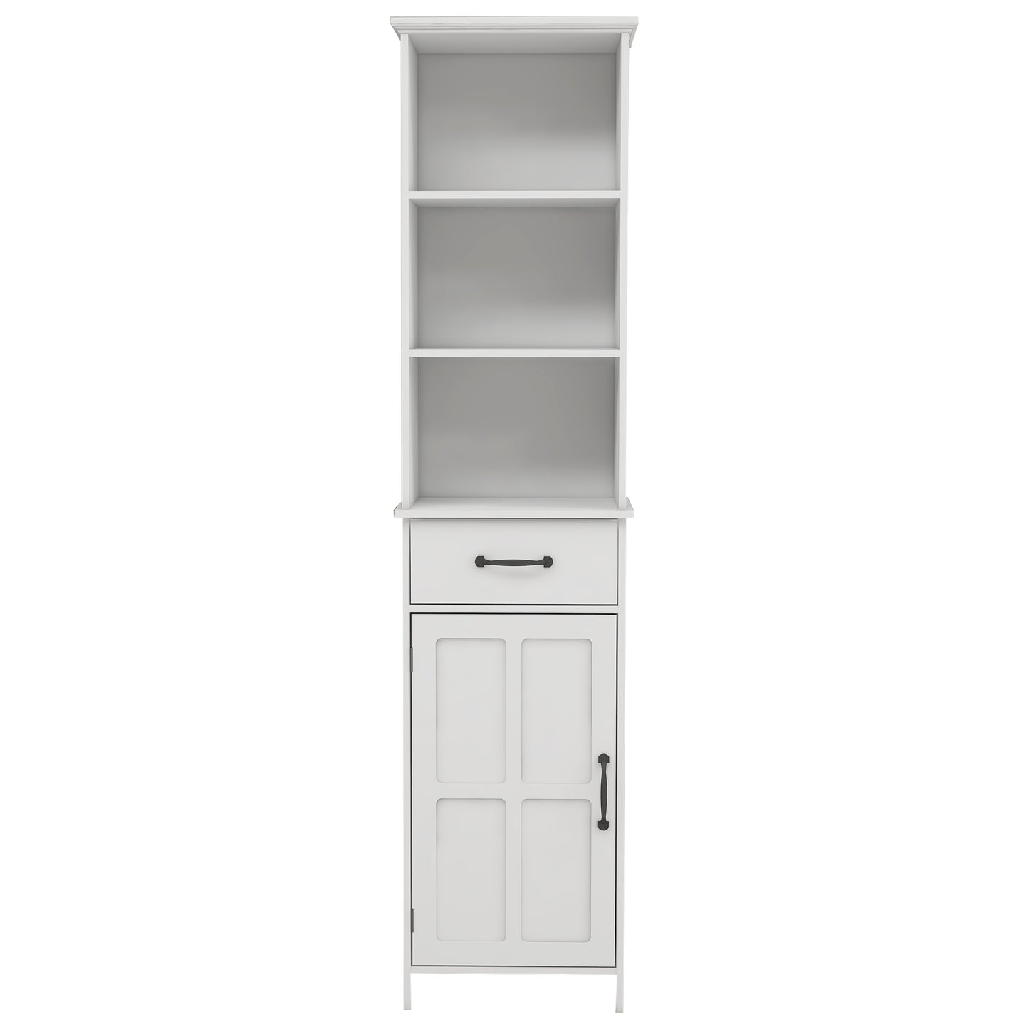 Floor Standing Cabinet with 1 Door and 1 Drawer - White