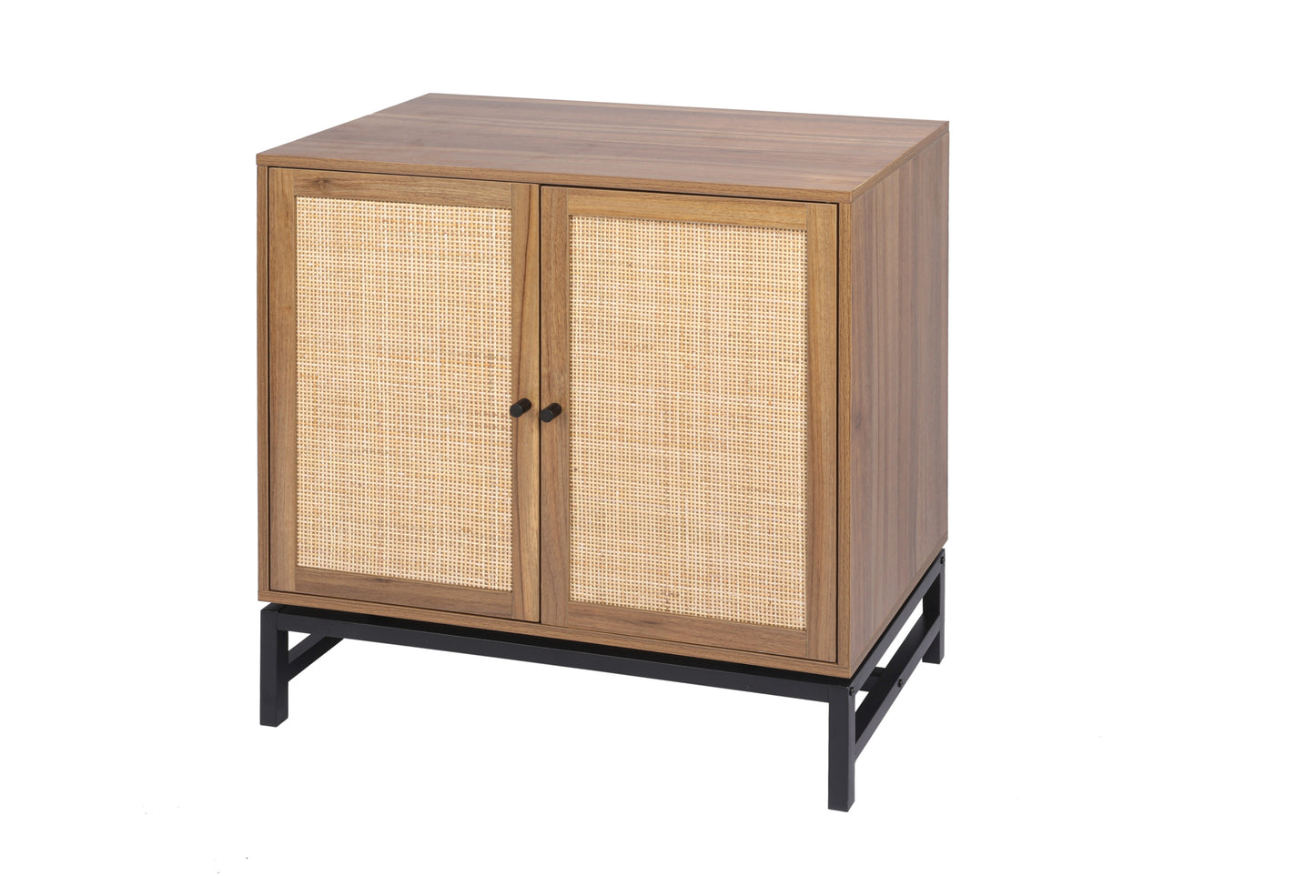 Natural rattan, 2 door cabinet, with 1 Adjustable Inner Shelves, rattan, Accent Storage Cabinet, Set of 2