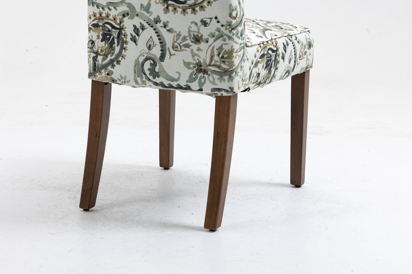 Cover Removable Interchangeable and Washable Taupe Cashew Fabric Upholstered Parsons Chair with Solid Wood Legs 2 PCS