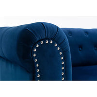 71.5In Velvet Rolled Arm Chesterfield Sofa