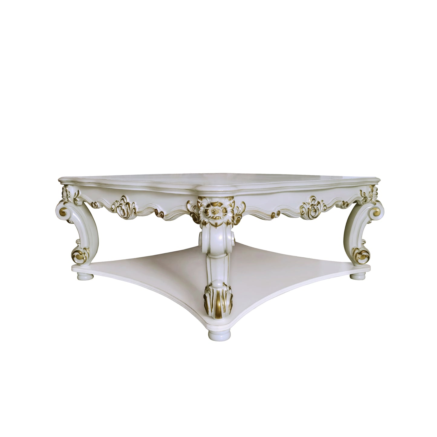 ACME Vendome Coffee Table (Square), Antique Pearl Finish LV01526