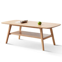 Center table Low Table 100% solid wood Top plate Desk Coffee table Width 80 x Depth 50 x Height 44 cm Study desk Work from home Easy to assemble Natural wood with storage shelf Natural writing desk