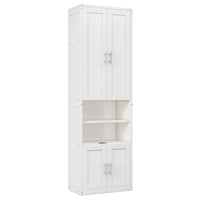 Full Size Murphy Bed with 1 Side Cabinet Storage Shelf, 61.5-inch Cabinet Bed Folding Wall Bed with Desk Combo Perfect for Guest Room,Study, Office, Antique Grey White