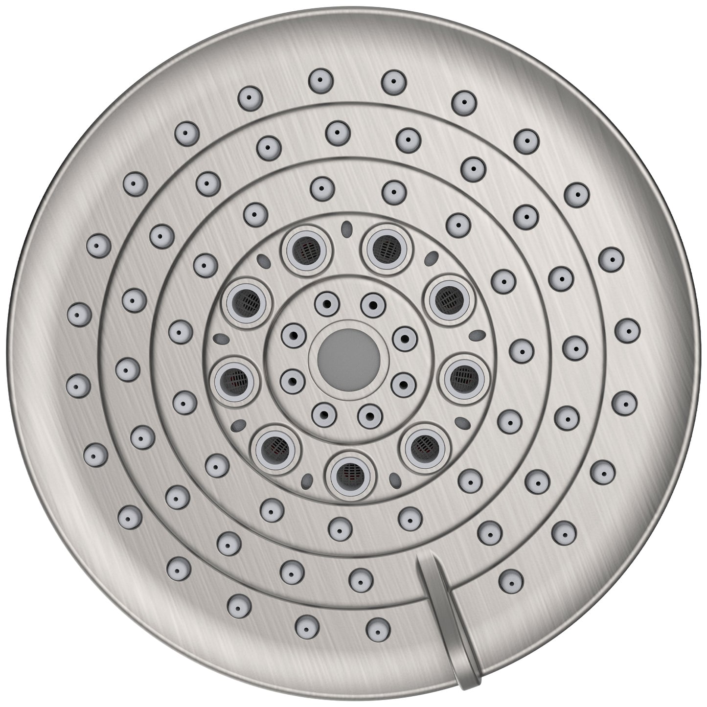 6 Spray Settings High Pressure Shower Head 5" Rain Fixed Showerhead - Brushed Nickel Adjustable Shower Head with Anti-Clogging Nozzles, Low Flow Easily Installation