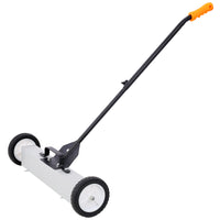 24'' Rolling Magnetic Pick-Up Sweeper, Heavy Duty Push-Type with Release, for Nails Needles Screws Collection,30 Pound Capacity