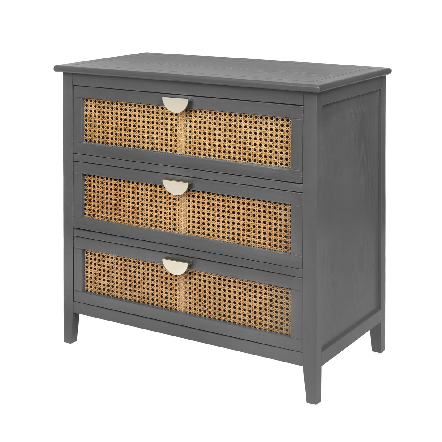 3 Drawer Cabinet,Natural rattan,American Furniture,Suitable for bedroom, living room, study