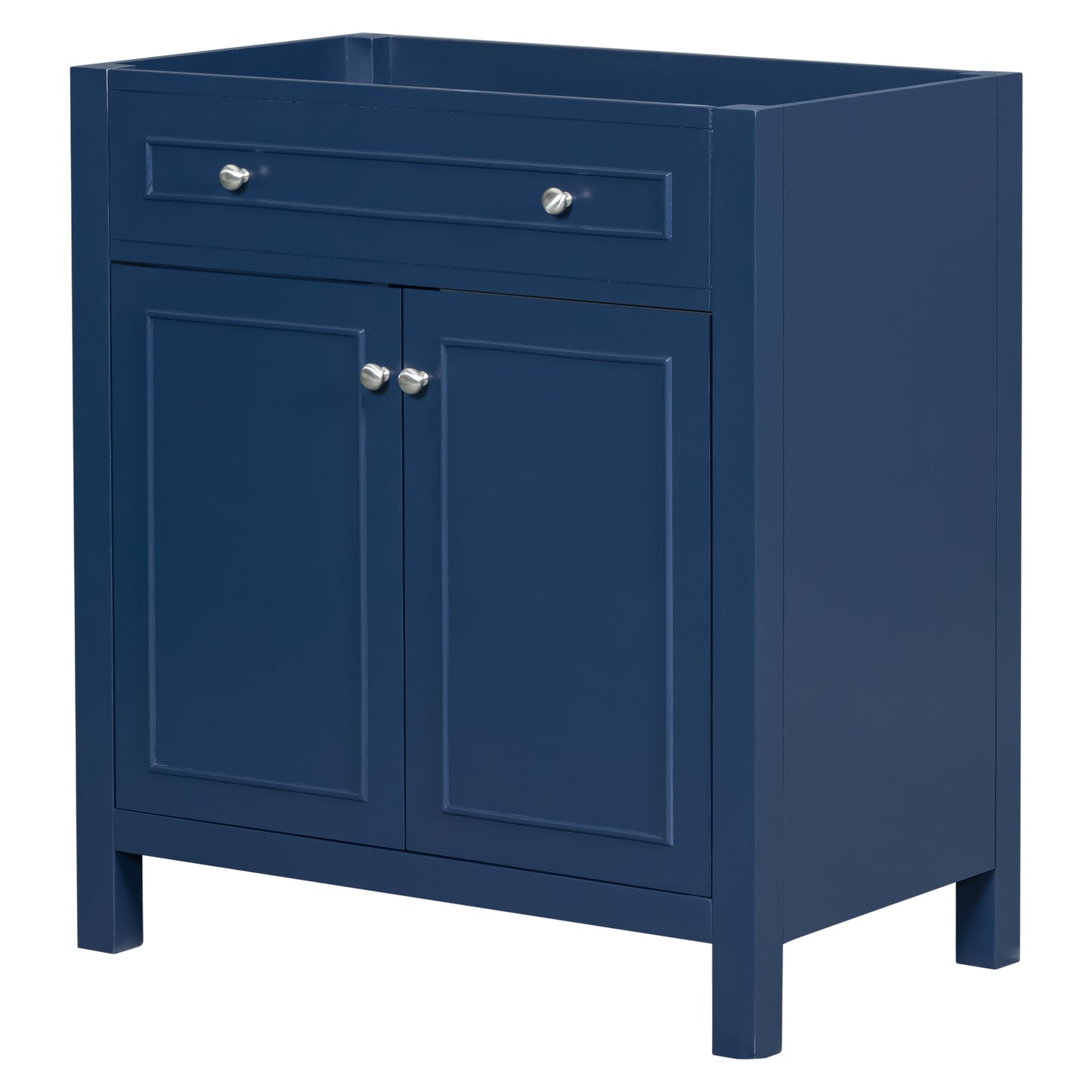 30" Bathroom Vanity without Sink Top, Cabinet Base Only, Bathroom Storage Cabinet with Two Doors and Adjustable Shelf, Blue