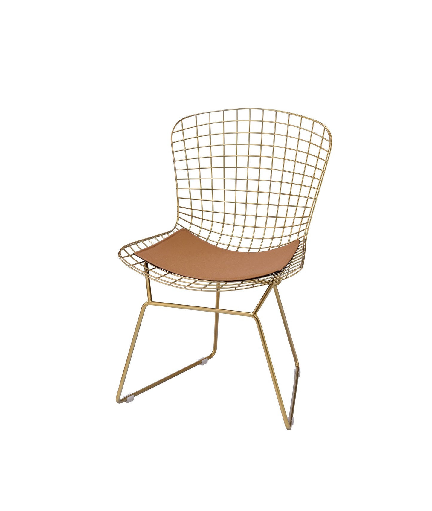 ACME Achellia Side Chair (Set-2), Whiskey PU & Gold 96849